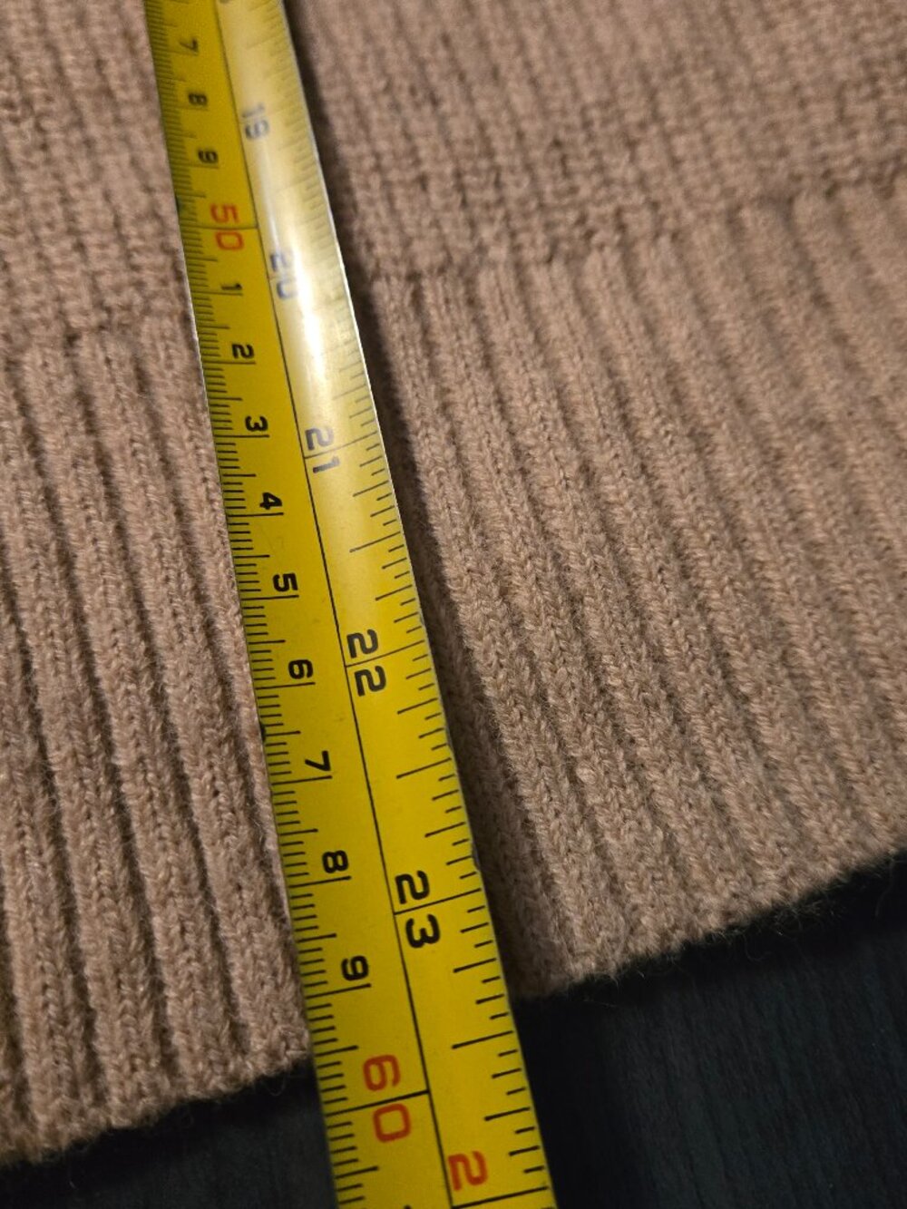 Beige Cream Ribbed Cardigan Large - Picture 5 of 5